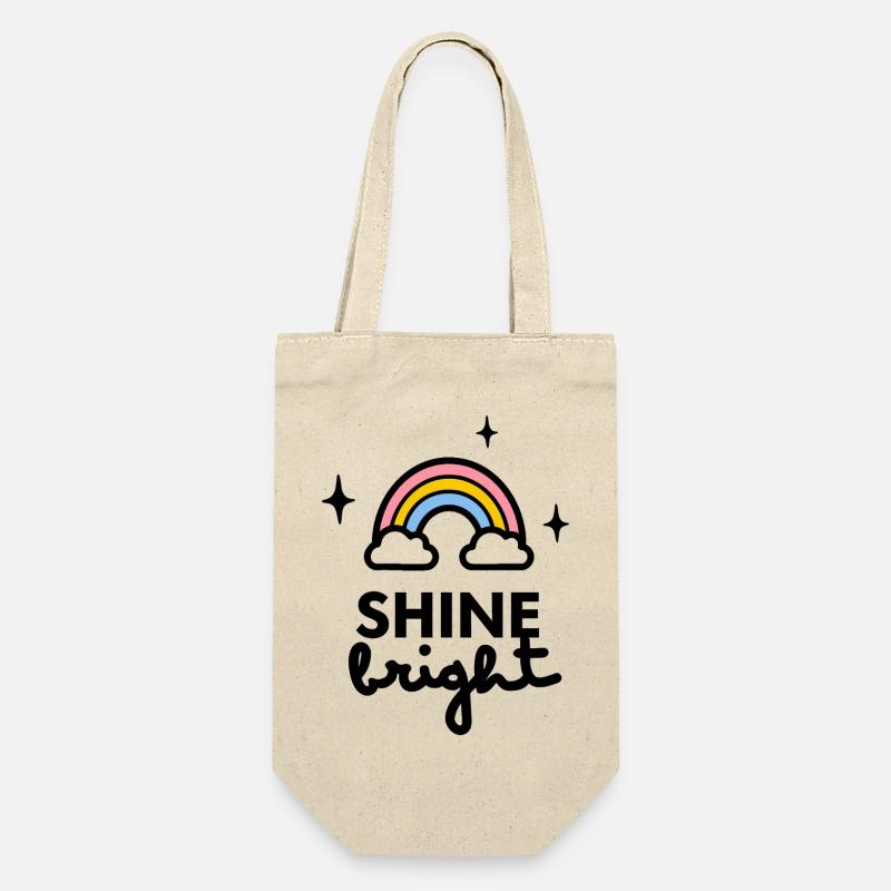 Shine Bright-Logo - Geschenkbeutel für Flaschen - Natur