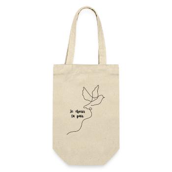 Ich wähle den Frieden - Geschenkbeutel für Flaschen - Natur - Vorne