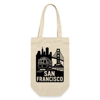 San Francisco Silhouette - Geschenkbeutel für Flaschen - Natur - Vorne