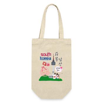 Seoul Love – Namsan Tower Couple Design - Gift Bag for Bottles - nature - Front