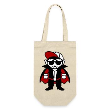 Dessin animé de vampire cool avec lunettes de soleil et casquette - Sac à bouteille - nature - Devant