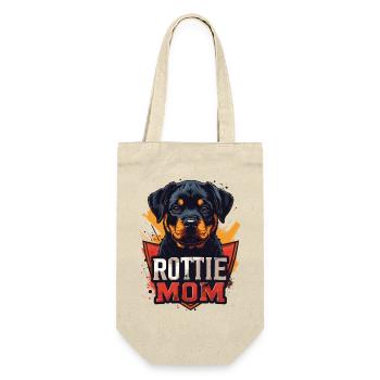 Rottie Mom – Niedliches Rottweiler Welpe Portrait - Geschenkbeutel für Flaschen - Natur - Vorne