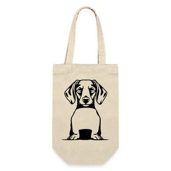 Dachshund Hunde T-shirt Geschenk - Geschenkbeutel für Flaschen - Natur - Vorne