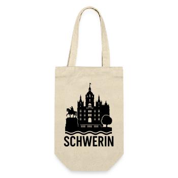schwerin silhouette - Geschenkbeutel für Flaschen - Natur - Vorne