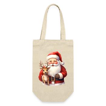 Santa Claus with Reindeer – Winter Magic - Gift Bag for Bottles - nature - Front