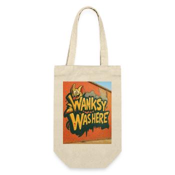 Wanksy Was Here Graffiti - Geschenkbeutel für Flaschen - Natur - Vorne