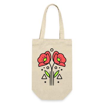 Poppy Poppies Minimalist Line Art 9 - Gift Bag for Bottles - nature - Front
