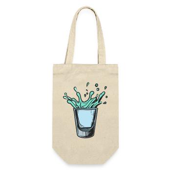 Spritzglas Splash in Teal Neon - Geschenkbeutel für Flaschen - Natur - Vorne