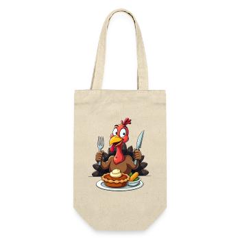 Thanksgiving Lustiger Thanksgiving Truthahn - Geschenkbeutel für Flaschen - Natur - Vorne