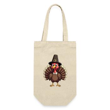 Thanksgiving Lustiger Thanksgiving Truthahn - Geschenkbeutel für Flaschen - Natur - Vorne