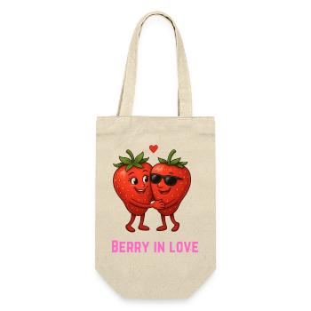 Berry in Love Erdbeere paar karikatur  - Geschenkbeutel für Flaschen - Natur - Vorne
