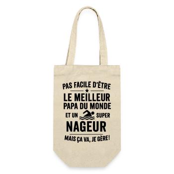 Natation – Super Papa Nageur - Sac à bouteille - nature - Devant