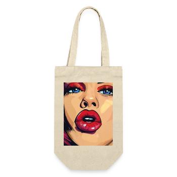 PopArt Lips Power Women Portrait - Sac à bouteille - nature - Devant