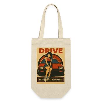 Retro Car Japan Girl - Gift Bag for Bottles - nature - Front