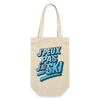 Ich kann nicht Skifahren. - Geschenkbeutel für Flaschen - Natur - Vorne
