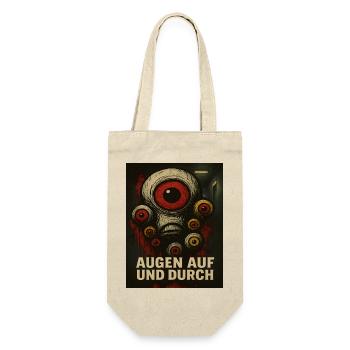 Augen Auf Und Durch Monster - Geschenkbeutel für Flaschen - Natur - Vorne