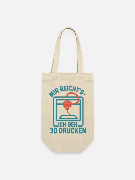 Mir reicht's ich geh 3D drucken - Geschenkbeutel für Flaschen - Natur