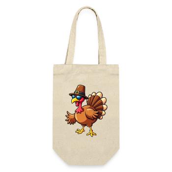 Thanksgiving Lustiger Thanksgiving Truthahn - Geschenkbeutel für Flaschen - Natur - Vorne