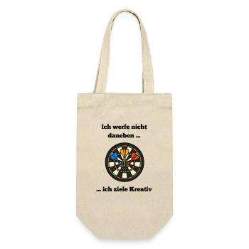 Dartboard Farbkreis mit Darts - Geschenkbeutel für Flaschen - Natur - Vorne
