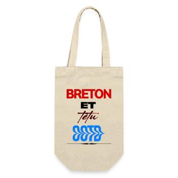 Breton et têtu – Fierté bretonne - Sac à bouteille - nature - Devant