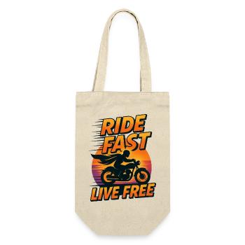 Ride Fast Live Free - Geschenkbeutel für Flaschen - Natur - Vorne