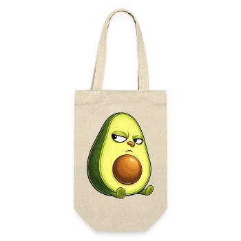 Coole Avocado mit Sonnenbrille skeptischer Blick - Geschenkbeutel für Flaschen - Natur - Vorne