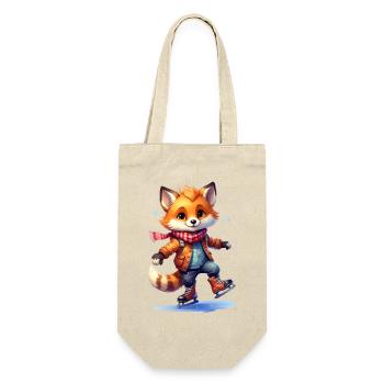 Fuchs fährt Schlittschuh - Geschenkbeutel für Flaschen - Natur - Vorne