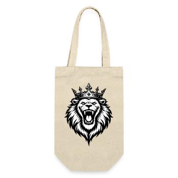 Lion rugissant avec couronne - Sac à bouteille - nature - Devant