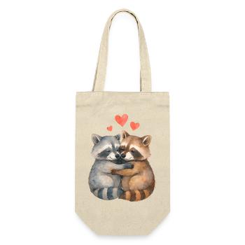 Cuddly raccoon hug - Gift Bag for Bottles - nature - Front