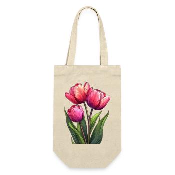 Tulpen zum Frühling - Geschenkbeutel für Flaschen - Natur - Vorne