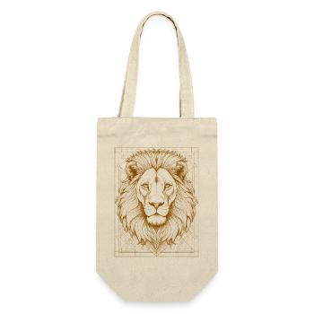 Geometric lion head with ornament - Gift Bag for Bottles - nature - Front