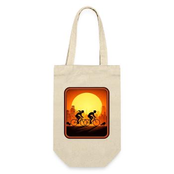 cyclists sunset - Geschenkbeutel für Flaschen - Natur - Vorne