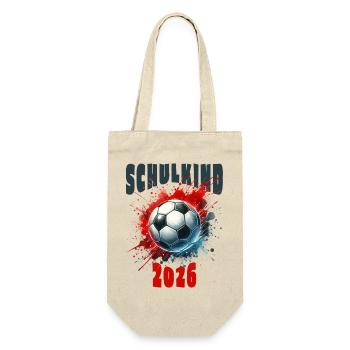 Schoolchild 2026 - Football - Gift Bag for Bottles - nature - Front
