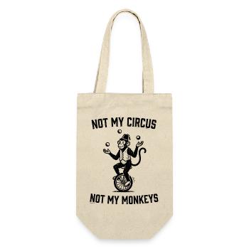 Nicht mein Zirkus, nicht meine Affen - Geschenkbeutel für Flaschen - Natur - Vorne