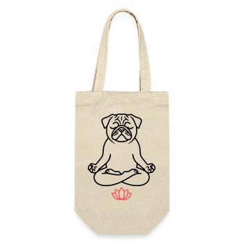 Pug Yoga Meditation Outline - Gift Bag for Bottles - nature - Front