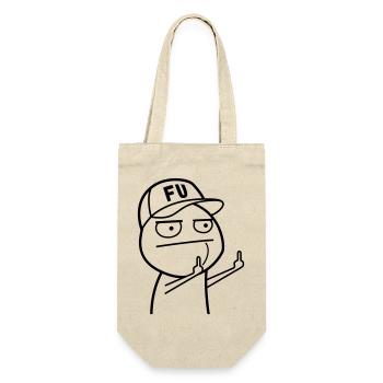 FU Meme with baseball cap (color changeable) - Gift Bag for Bottles - nature - Front