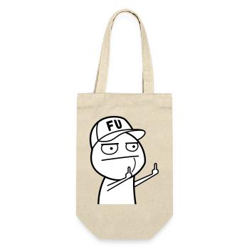 FU Meme with baseball cap (colors can be changed) - Gift Bag for Bottles - nature - Front