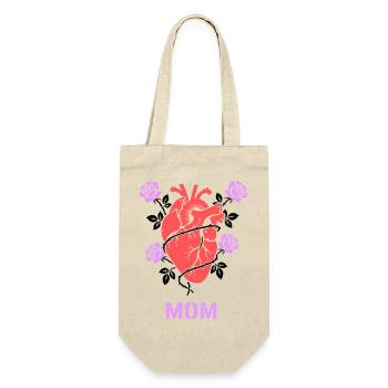 Anatomical Heart Roses Mom - Gift Bag for Bottles - nature - Front