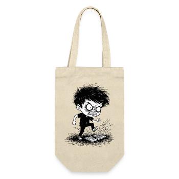 Gamer Anger Broken Keyboard Manga Black Blan - Gift Bag for Bottles - nature - Front