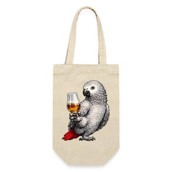 Graupapagei Whisky - Geschenkbeutel für Flaschen - Natur - Vorne
