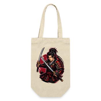 Samurai Fighter in Red Swirl - Gift Bag for Bottles - nature - Front