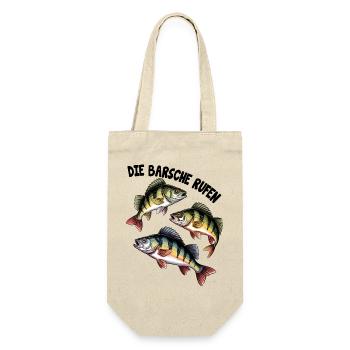 Barsch Angeln - Geschenkbeutel für Flaschen - Natur - Vorne