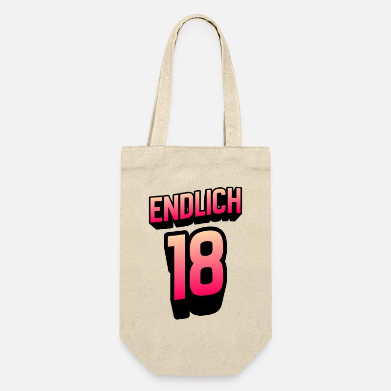 Endlich 18 Gradient Neon - Geschenkbeutel für Flaschen - Natur