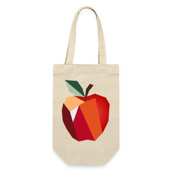 Geometrischer Apfel–Minimalistisches Frucht Design - Geschenkbeutel für Flaschen - Natur - Vorne