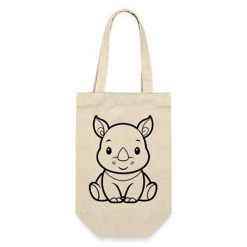 Baby-Nashorn - Geschenkbeutel für Flaschen - Natur - Vorne