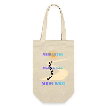 Mein Leben Mein Wille Mein Weg - Geschenkbeutel für Flaschen - Natur - Vorne