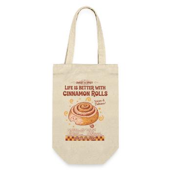Das Frühstücksleben ist mit Zimtschnecken besser - Geschenkbeutel für Flaschen - Natur - Vorne