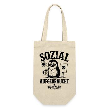 Betrübter Pinguin Sozial Aufgebraucht - Geschenkbeutel für Flaschen - Natur - Vorne