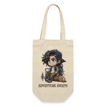 Hiker Chibi Camping Adventure Gift - Gift Bag for Bottles - nature - Front
