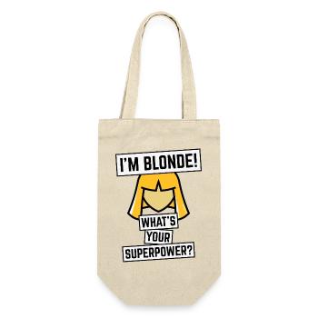 Je suis Blonde ! Quel est ton super-pouvoir ? (Blonde / NÉGATIF) - Sac à bouteille - nature - Devant